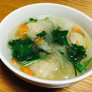 鶏団子と春雨スープ